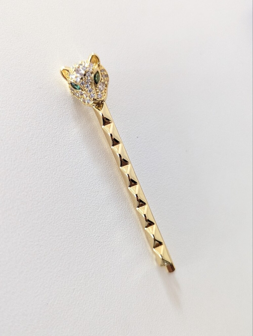 NWT Melinda Maria BaBy Jaguar Hair Clip in Gold & White Diamondettes